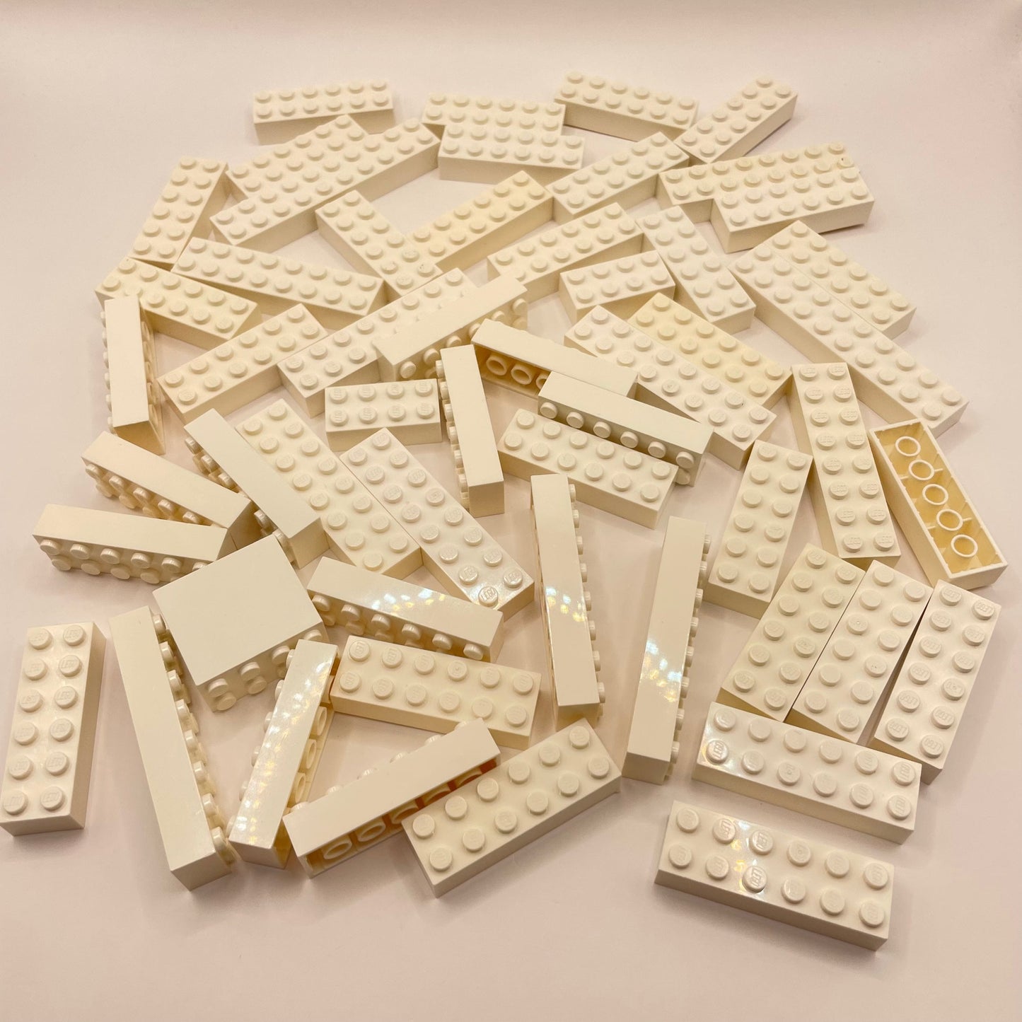 LEGO Bricks 2x Wide, Medium, White, Approx. 200g