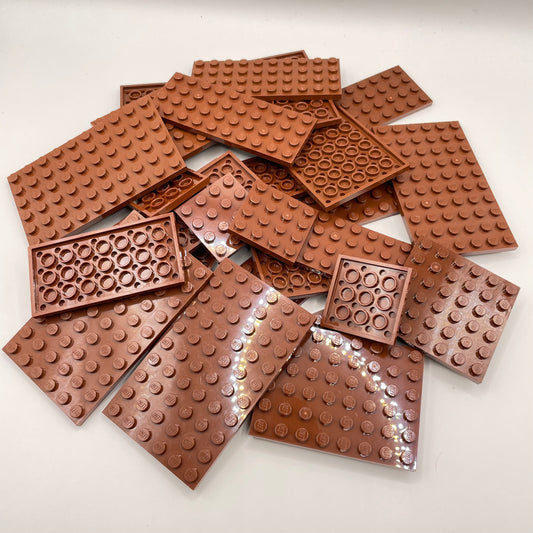 LEGO Medium Plates, Reddish Brown, Approx. 130g
