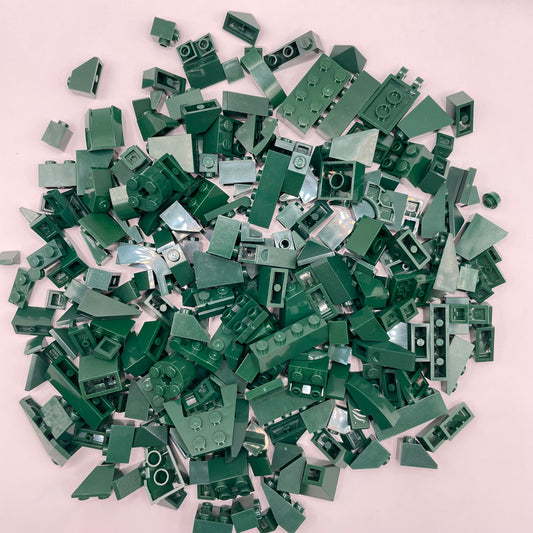 LEGO Mixed Bricks, Dark Green, Approx. 155g