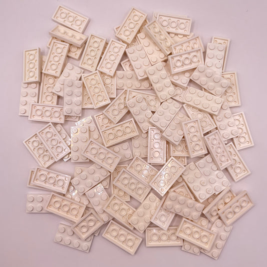 LEGO Brick, 2x4 Wide,  Plates, White, Approx. 110g