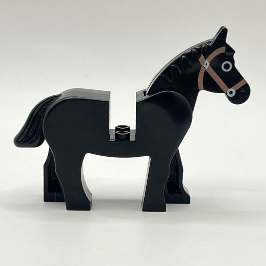 LEGO Black Horse Movable Head, Eyes Circled in White, 1 Pieces