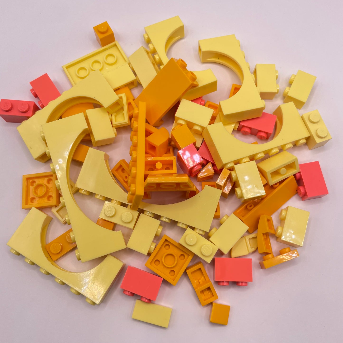 LEGO Fun Yellow and Coral, Mixed Pieces, Approx. 60g