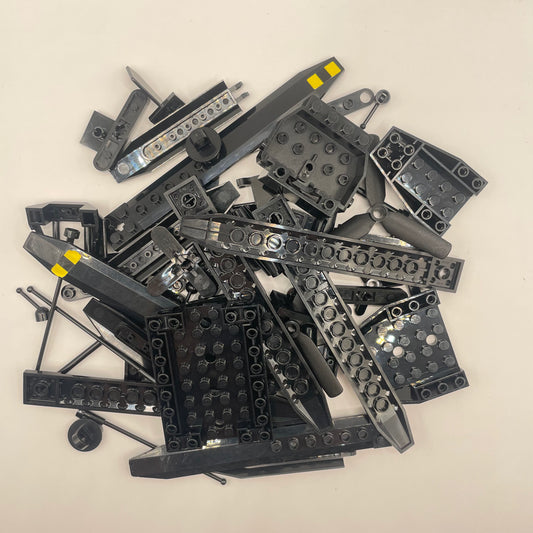 LEGO Flight Vehicle Pieces, Black, Approx. 100g