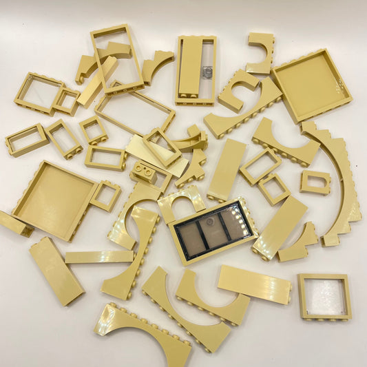 LEGO Building, Mixed Pieces, Tan, Approx. 130g