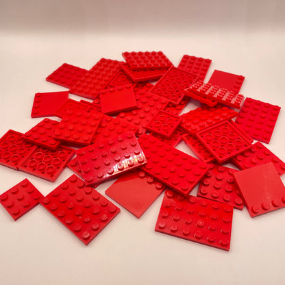 LEGO Medium Plates, Red, Approx. 100g
