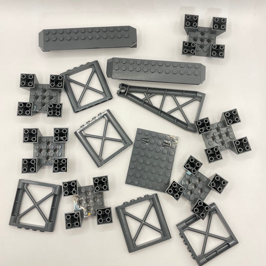 LEGO Large Slopes and Girders, Dark Bluish Grey, Building, Approx. 110g