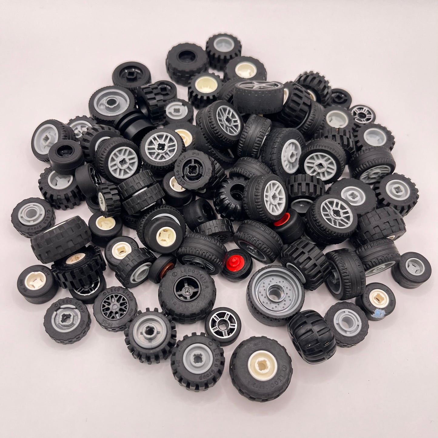 LEGO Small Wheels, Mixed Colours, Vehicle Pieces, Approx. 190g