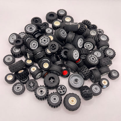 LEGO Small Wheels, Mixed Colours, Vehicle Pieces, Approx. 190g