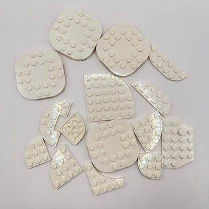 LEGO Curved, Plates, White, Approx. 40g