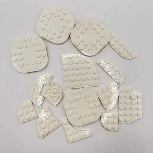 LEGO Curved, Plates, White, Approx. 40g