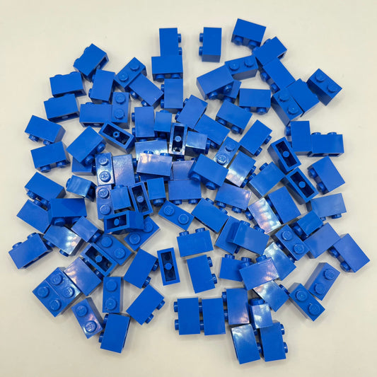 LEGO Blue, 1 x 2 Bricks, 100 Pieces