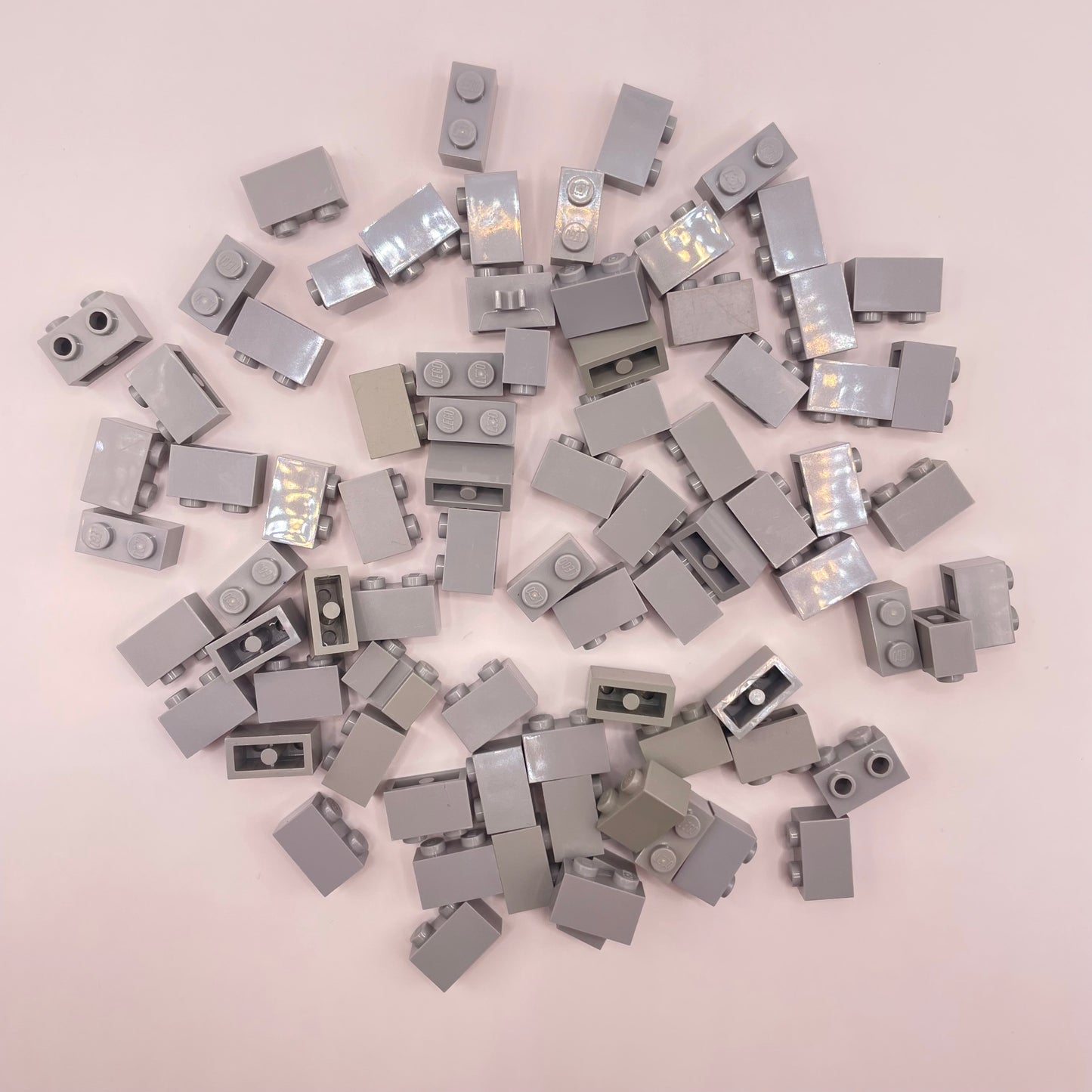 LEGO Bricks 1x2 , Light Bluish Grey, Approx. 60g