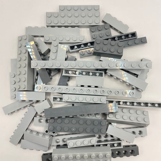 LEGO Bricks, Mixed Grey, Approx. 140g