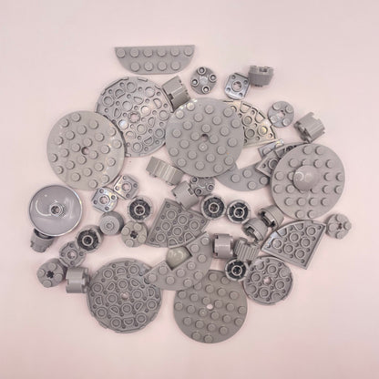 LEGO   Round Mixed Pieces, Light Bluish Grey, Approx. 60g