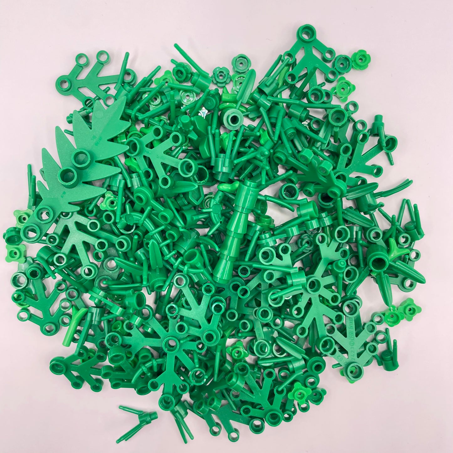 LEGO Mixed Green, Mixed Plant Pieces with Flowers, Approx. 55g