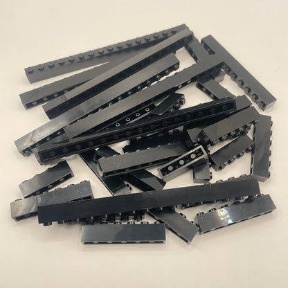 LEGO Long, Bricks, 1x Wide, Black, Approx. 100g
