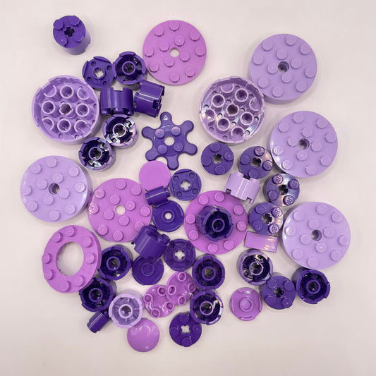 LEGO Round Pieces, Mixed Purple, Approx. 50g