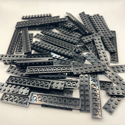LEGO Long Plates, 2x Wide, Black, Approx. 180g