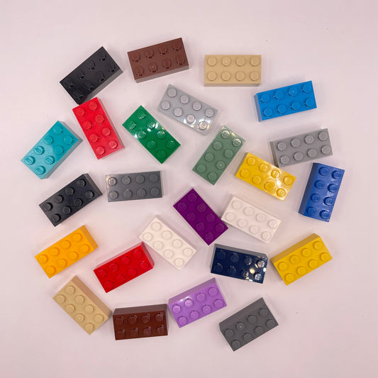 LEGO 2 x 4 Bricks, Mixed Colours, 25 Pieces
