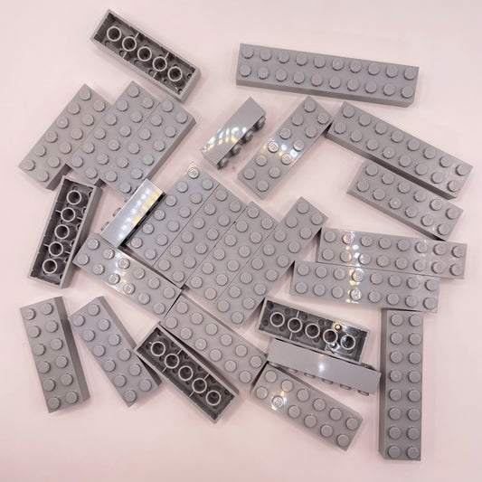 LEGO Bricks 2x Wide, Long, Light Bluish Grey, Approx. 85g