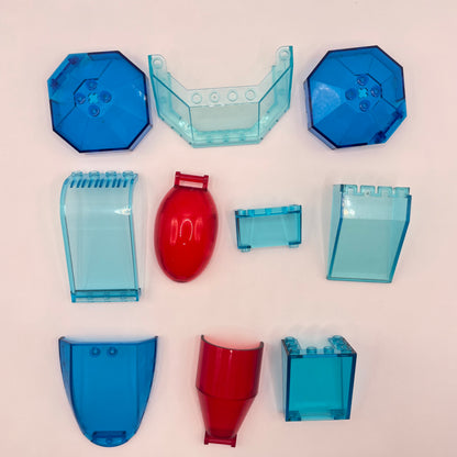 LEGO  Mixed Windscreens, Hatches, Transparent, Mixed Colours, Vehicles, 10 Pieces