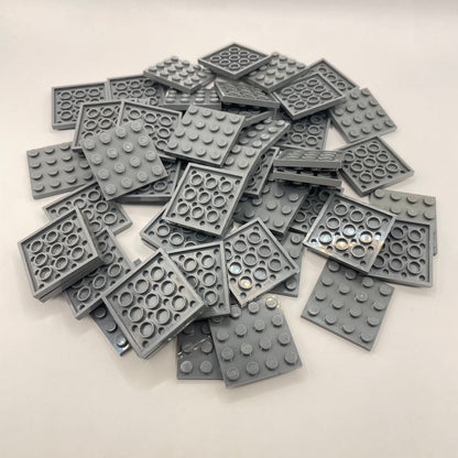 LEGO Plates 4x4, Dark Bluish Grey, 50 Pieces