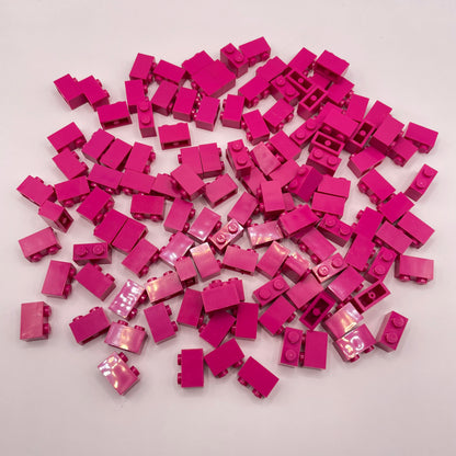 LEGO Bricks 1x2, Magenta, Approx. 95g