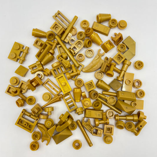 LEGO Mixed Pieces, Pearl Gold, 100 Pieces