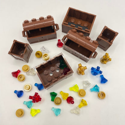 LEGO Treasure Chests, Containers, Gold, Treasure, Gems, Mixed Colours, 50 Pieces