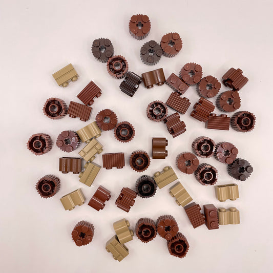 LEGO Textured Bricks, Building, Mixed Browns, 55 Pieces