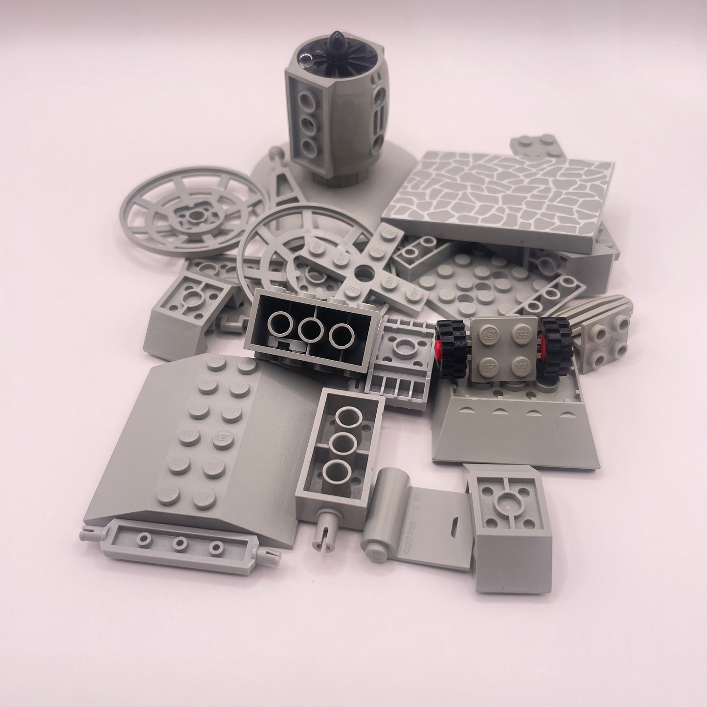 LEGO Vehicle Pieces, Old Light Grey, Approx. 65g