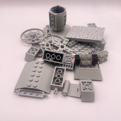 LEGO Vehicle Pieces, Old Light Grey, Approx. 65g