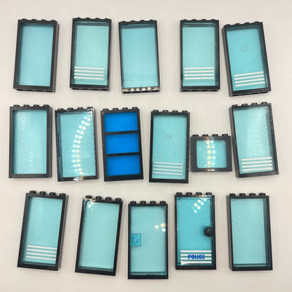 LEGO Black with Blue Window Inserts, Building, Approx. 90g