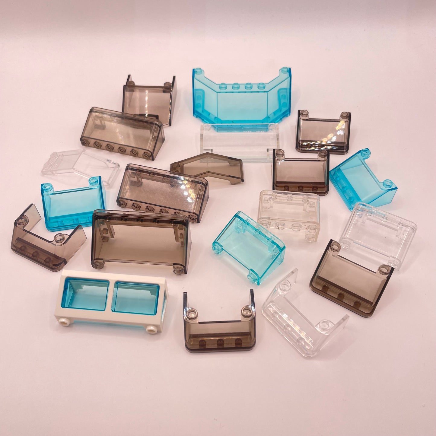 LEGO  Mixed Windscreens, Transparent, Mixed Colours, Vehicles 20 Pieces