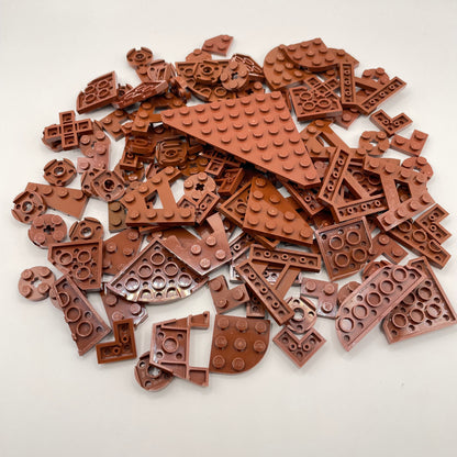 LEGO Round And Wings Plates, Reddish Brown, Approx. 85g