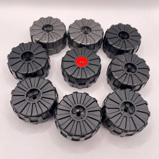LEGO Wheels, Hard Plastic, Black, Vehicle Pieces, 9 Pieces