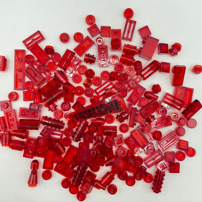 LEGO Transparent Red, Mixed Pieces, Approx. 40g