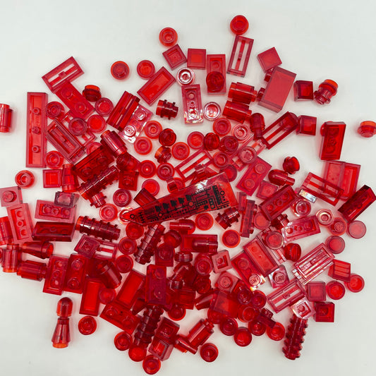 LEGO Transparent Red, Mixed Pieces, Approx. 40g