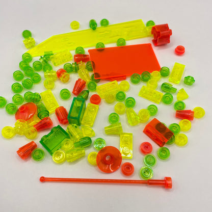 LEGO Transparent Mixed Neon, Mixed Pieces (100 Pieces)