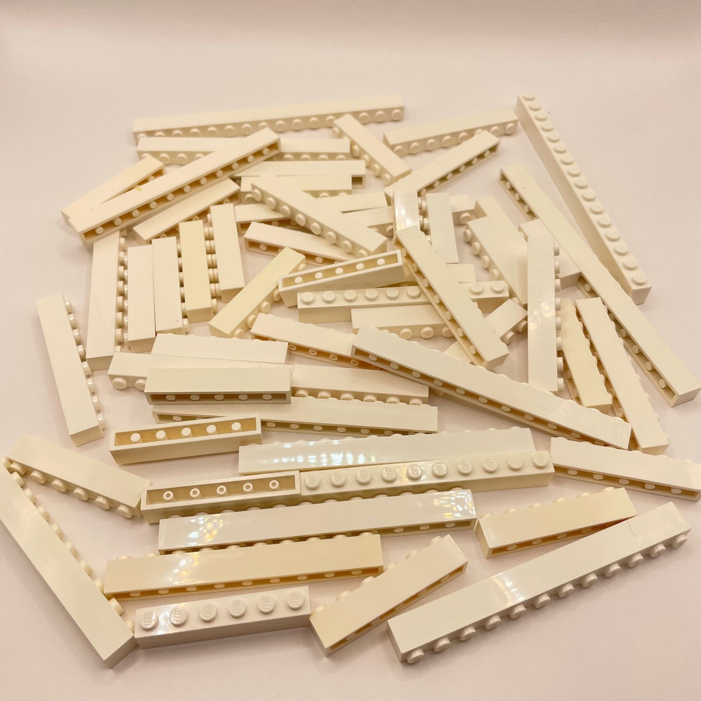 LEGO Bricks 1x Wide, Medium to Long, White, Approx. 180g