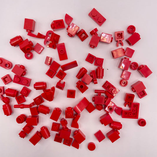 LEGO Greebling, Red, 100 Pieces