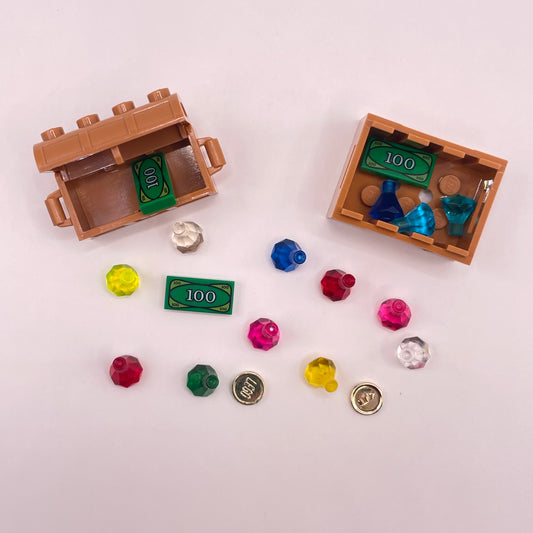 LEGO Treasure Chests, crystal, Gem Stones, Mixed Pieces, (20 Pieces)