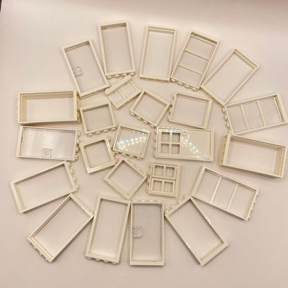 LEGO Building Frames, Windows, Doors, White, 25 Pieces