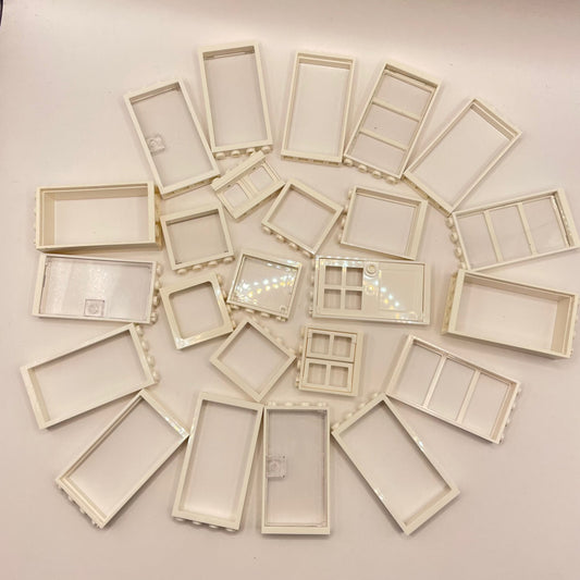 LEGO Building Frames, Windows, Doors, White, 25 Pieces