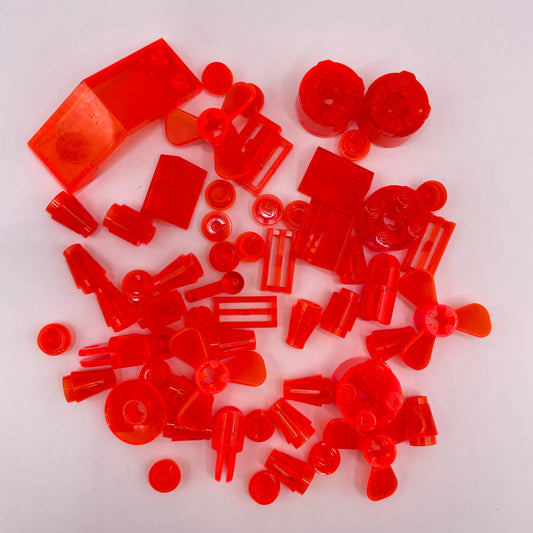 LEGO Transparent Orange, Mixed Pieces, 60 Pieces