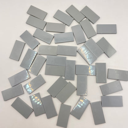 LEGO 2 x 4 Tiles, Light Bluish Grey, 40 Pieces