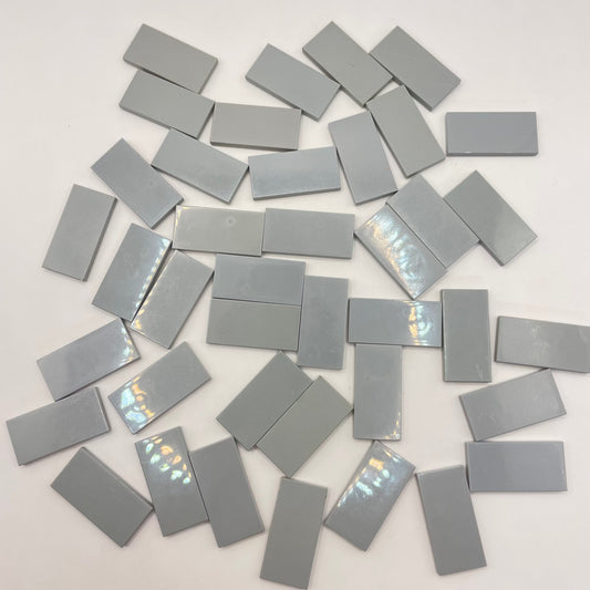 LEGO 2 x 4 Tiles, Light Bluish Grey, 40 Pieces