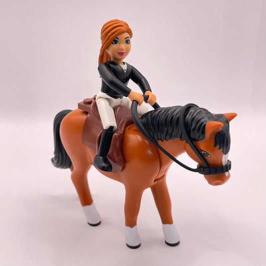 LEGO Dark Orange Horse with Rider, Bridle and Saddle, Belville, Animal,