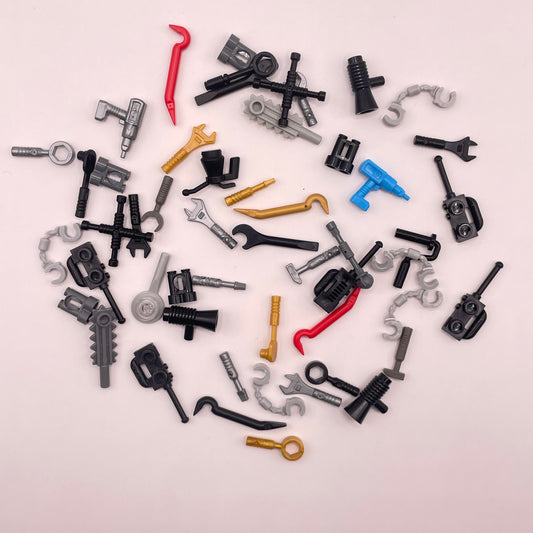 LEGO Mixed Tools, Minifigure Accessories, 50 Pieces