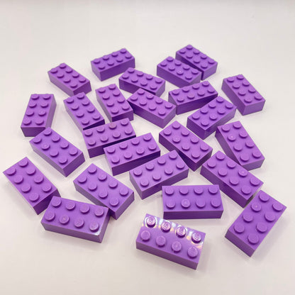 LEGO 2 x 4 Bricks, Medium Lavender, 25 Pieces